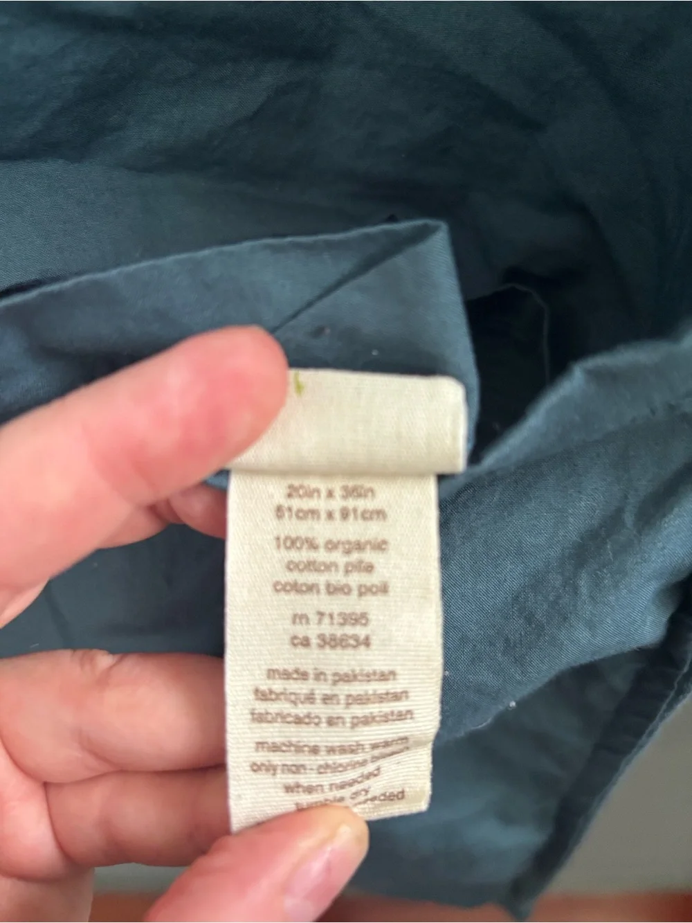 West Elm 100% Cotton Textured King Pillow Sham in Teal Blue
